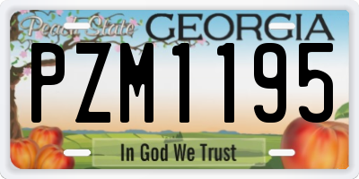 GA license plate PZM1195