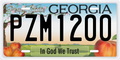 GA license plate PZM1200