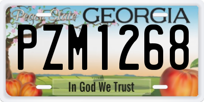 GA license plate PZM1268