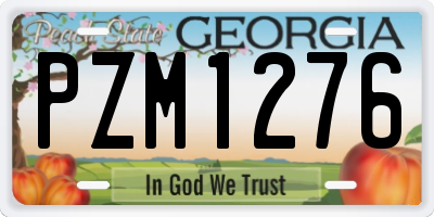 GA license plate PZM1276