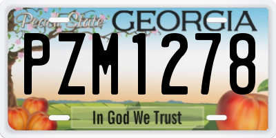 GA license plate PZM1278