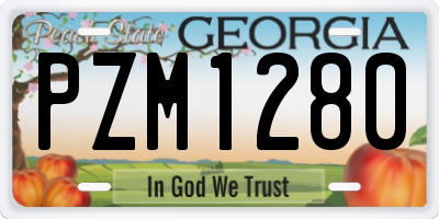 GA license plate PZM1280