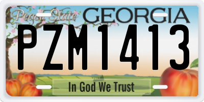 GA license plate PZM1413