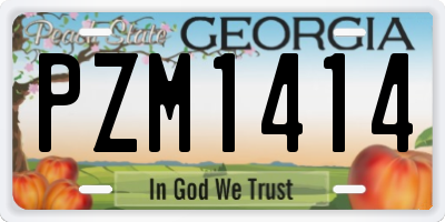 GA license plate PZM1414