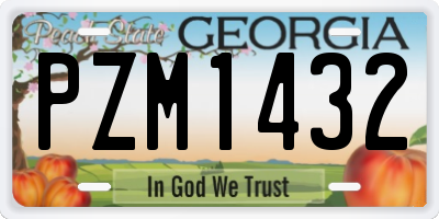 GA license plate PZM1432