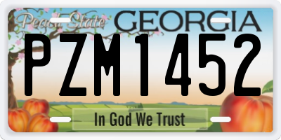 GA license plate PZM1452