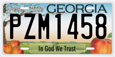 GA license plate PZM1458