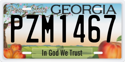 GA license plate PZM1467