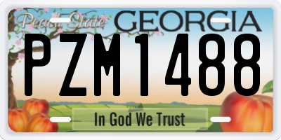 GA license plate PZM1488