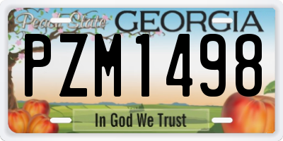 GA license plate PZM1498