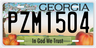 GA license plate PZM1504