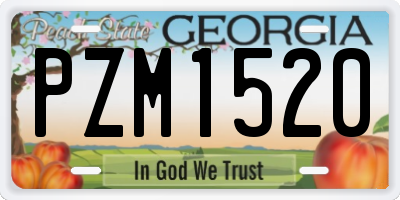 GA license plate PZM1520
