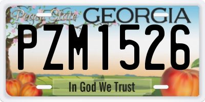 GA license plate PZM1526