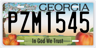 GA license plate PZM1545