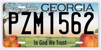 GA license plate PZM1562