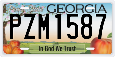 GA license plate PZM1587