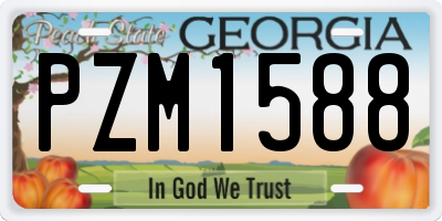 GA license plate PZM1588