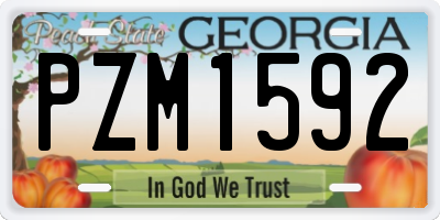 GA license plate PZM1592
