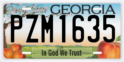 GA license plate PZM1635
