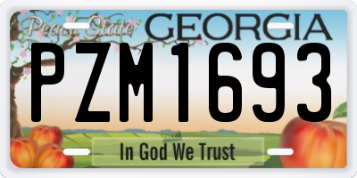 GA license plate PZM1693