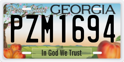 GA license plate PZM1694
