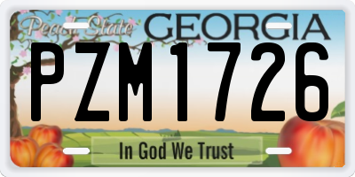 GA license plate PZM1726