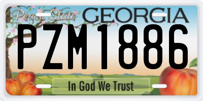 GA license plate PZM1886