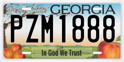GA license plate PZM1888