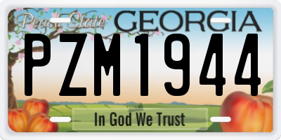GA license plate PZM1944