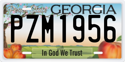 GA license plate PZM1956