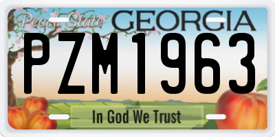 GA license plate PZM1963