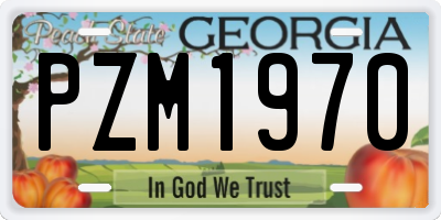 GA license plate PZM1970