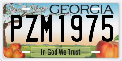 GA license plate PZM1975