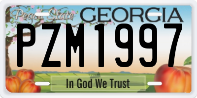 GA license plate PZM1997