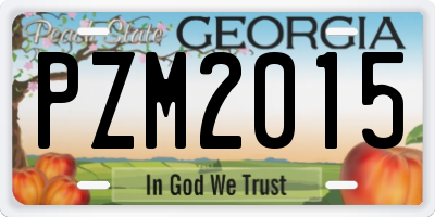 GA license plate PZM2015