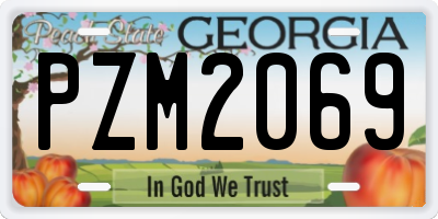GA license plate PZM2069