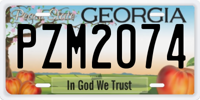 GA license plate PZM2074