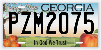 GA license plate PZM2075