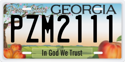 GA license plate PZM2111