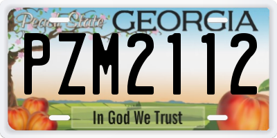 GA license plate PZM2112