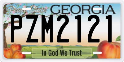 GA license plate PZM2121