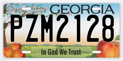 GA license plate PZM2128