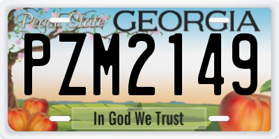 GA license plate PZM2149