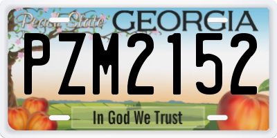 GA license plate PZM2152