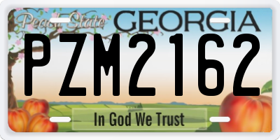 GA license plate PZM2162