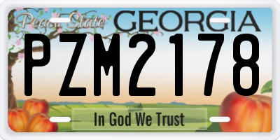 GA license plate PZM2178