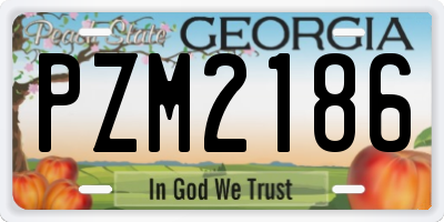 GA license plate PZM2186