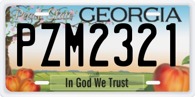 GA license plate PZM2321