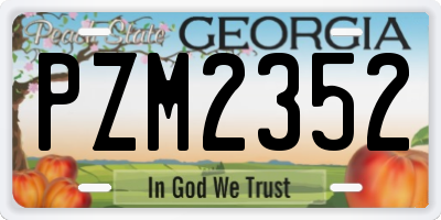 GA license plate PZM2352
