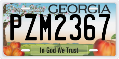GA license plate PZM2367
